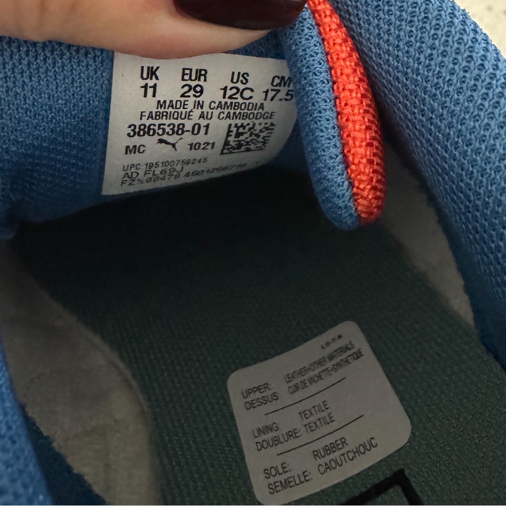 Puma Kids' Roma Orange and Blue Sneakers - Picture 6 of 6